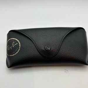 Authentic Ray Ban Slim Black Leather Aviator Eyeglasses / Sunglasses Case Only‎